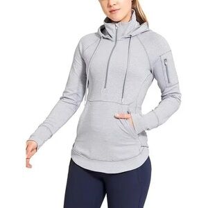 Athleta Heavenly Heights 1/4 Zip Striped Hoodie Top XS